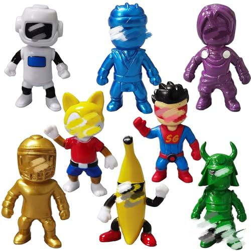 8Pcs Guys Mini Figuren Set, Stumble Spiel Figuren Guys Spiel Cartoon Charaktere Statue Action Figuren, Kuchen Topper, Schreibtisch-Ornamente für Spiele-Fans von PEAJPBS