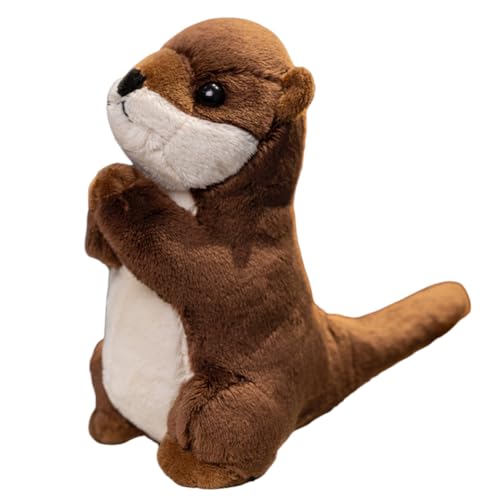 PEAJPBS Simulations Otter Puppe, Otter Kuscheltiere, Niedliche Otter Puppe, Otter Puppe Home Dekoration Plüschkissen Für Kinder Urlaub Geschenke Weihnachten Geschenke, 19cm von PEAJPBS