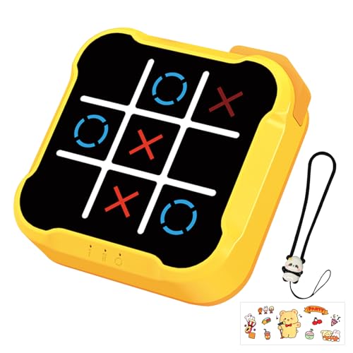 Tic Tac Toe Bolt Game, 4-in-1 Handheld Puzzle Console, Noughts and Crosses XOXO Game, Memory & Brain Training Toy for Kids and Adults, Portable Travel Fidget Game von PEAKGEAR