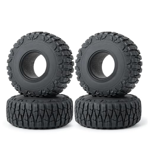 PEGGYLIN 1/4 Stück 1,9 Zoll CNC-Aluminiumlegierung Beadlock-Felgen, Naben + Gummireifen passend for Axial SCX10 D90 1/10 RC Crawler Autoteile(4Pcs Tires) von PEGGYLIN