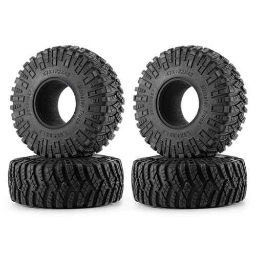 PEGGYLIN 1/4 Stücke 1,9 Zoll 122mm Gummireifen Radreifen Einsatz Schwamm Passend for Axial SCX10 III TRX-4 1/10 RC Auto Monster Truck Teile(1.9inch 4Pcs) von PEGGYLIN