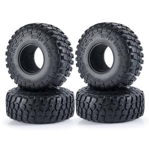 PEGGYLIN 1/4Pcs 1,9 Zoll 120mm Gummireifen Räder Reifen mit Schwamm passend for Axial SCX10 90046 D90 TRX-4 Redcat 1/10 RC Crawler Autoteil(4Pcs) von PEGGYLIN