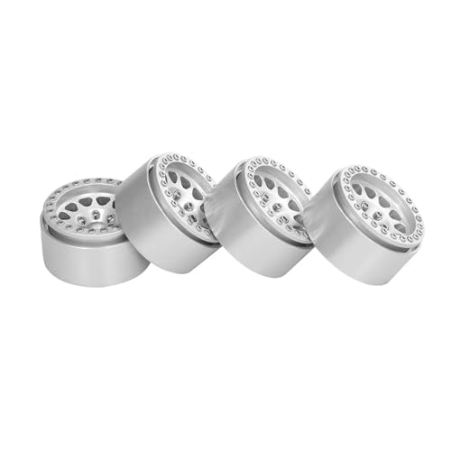 PEGGYLIN 1,9 Aluminiumlegierung CNC-Rad Beadlock-Felgennabe Passend for 1/10 RC Crawler Auto Axial SCX10 90046 AXI03007 TRX4 VS4-10 Redcat Gen8(Silver) von PEGGYLIN