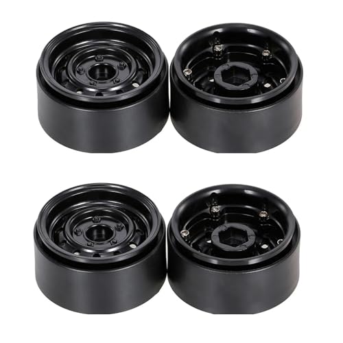 PEGGYLIN 1,9 Metall CNC Rad Beadlock Felge Hub Fit for 1/10 RC Crawler Auto Axial SCX10 90046 AXI03007 TRX4 VS4-10 Redcat Gen8(4PCS-Small Hole-BL) von PEGGYLIN