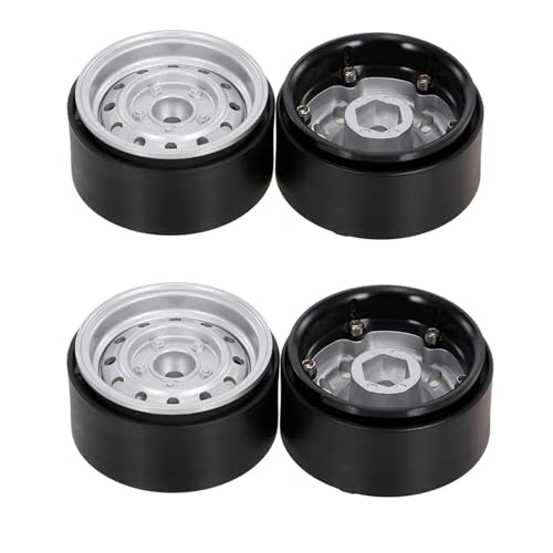 PEGGYLIN 1,9 Metall CNC Rad Beadlock Felge Hub Fit for 1/10 RC Crawler Auto Axial SCX10 90046 AXI03007 TRX4 VS4-10 Redcat Gen8(4PCS-Small Hole-SR) von PEGGYLIN