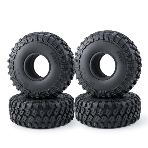 PEGGYLIN 1,9 Zoll Räder Reifen Set Metall Beadlock Felge & Gummireifen Passend for Axial SCX10 CC01 F350 TRX4 TRX6 D90 1/10 RC Crawler Auto(Rubber Tyre) von PEGGYLIN