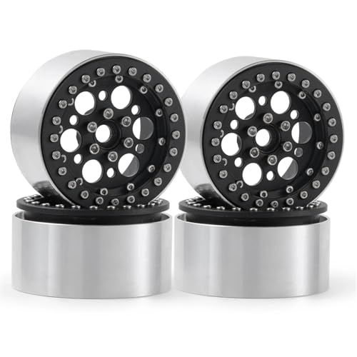 PEGGYLIN 2,2 Zoll Radnabe Metall Beadlock Räder Felgen 35mm verlängert passend for 1/10 RC Crawler Axial Wraith 90018 SCX10 TRX4 TRX6(Black-4PCS) von PEGGYLIN