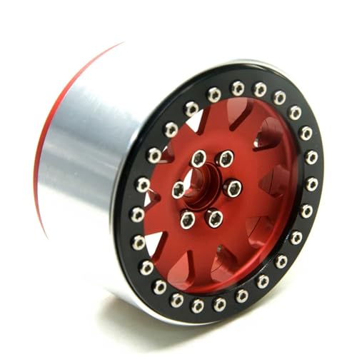 PEGGYLIN 2,2-Zoll-Radnabe aus Metall mit Beadlock-Felgen passend for Axial Wraith 90018 SCX10 TRX4 TRX6 1/10 RC Crawler Autoteile(Red 1PCS) von PEGGYLIN