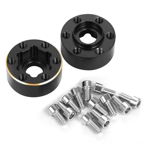 PEGGYLIN 2 Stück Messing-Innengewichte 1,9 Zoll/2,2 Zoll Felgen 12 mm Sechskantadapter passend for Axial SCX10 TRX-4 1/10 RC Automodellteile(2Pcs 12mm) von PEGGYLIN