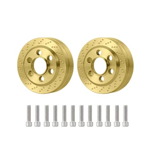 PEGGYLIN 2 Stücke 1,9/2,2 Zoll Felgen Messing Interne Gegengewicht Balance Gewichte Fit for Axial SCX10 TRX-4 1/10 RC Auto Modell Teile(2Pcs 1.9inch) von PEGGYLIN