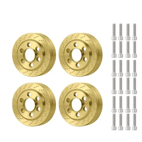 PEGGYLIN 2 stücke Messing Interne Gegengewicht Balance Gewicht Fit for RC Auto 1,9 2,2 Zoll Felge TRX4 Axial SCX10 Wraith Zubehör(4Pcs 1.9inch) von PEGGYLIN