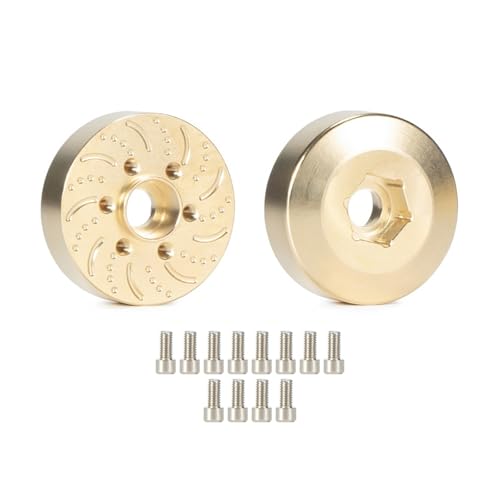 PEGGYLIN 2 stücke Messing Rad Hex Hub Adapter Fit for 1/10 RC Crawler Auto 1,9 2,2 Beadlock Räder Bremsscheiben 12mm Fit for TRX4 Axial SCX10 Traxxas(Golden 2PCS 12MM) von PEGGYLIN