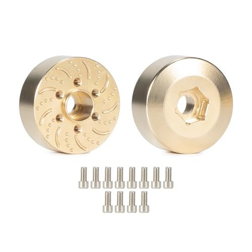 PEGGYLIN 2 stücke Messing Rad Hex Hub Adapter Fit for 1/10 RC Crawler Auto 1,9 2,2 Beadlock Räder Bremsscheiben 12mm Fit for TRX4 Axial SCX10 Traxxas(Golden 2PCS 15MM) von PEGGYLIN