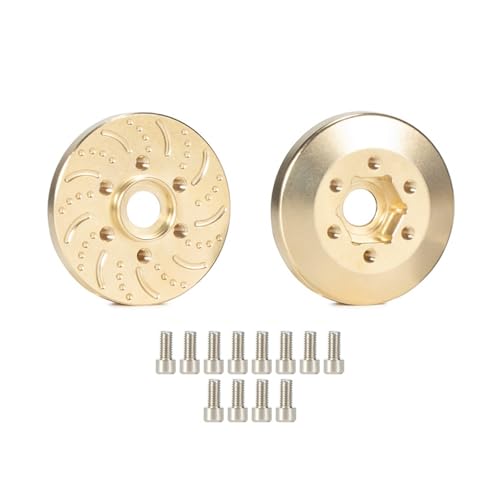 PEGGYLIN 2 stücke Messing Rad Hex Hub Adapter Fit for 1/10 RC Crawler Auto 1,9 2,2 Beadlock Räder Bremsscheiben 12mm Fit for TRX4 Axial SCX10 Traxxas(Golden 2PCS 6MM) von PEGGYLIN