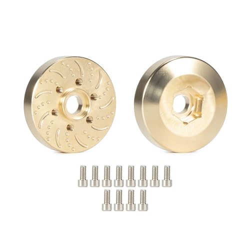 PEGGYLIN 2 stücke Messing Rad Hex Hub Adapter Fit for 1/10 RC Crawler Auto 1,9 2,2 Beadlock Räder Bremsscheiben 12mm Fit for TRX4 Axial SCX10 Traxxas(Golden 2PCS 9MM) von PEGGYLIN