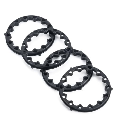 PEGGYLIN 4 STÜCKE Aluminiumlegierung 1,9 "Beadlock-Felgen Naben Passend for 1/10 RC Crawler Auto Axial SCX10 90046 TRX4 TRX6 D90 Teile(Inner Ring-Black) von PEGGYLIN