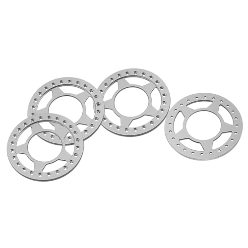 PEGGYLIN 4 STÜCKE Metall Beadlock Radringe Fit for 1,9 2,2 Zoll Felgen 1/10 RC Crawler Auto Axial SCX10 Wraith TRX4 TRX6(2.2-Bright Silver) von PEGGYLIN