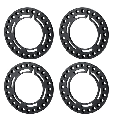 PEGGYLIN 4 STÜCKE RC Auto Rad Äußere Beadlock Ring Fit for 1,9 "und 2,2" Felgen 1/10 RC Crawler Axial SCX10 90046 Wraith TRX4 TRX6(1.9inch Black) von PEGGYLIN