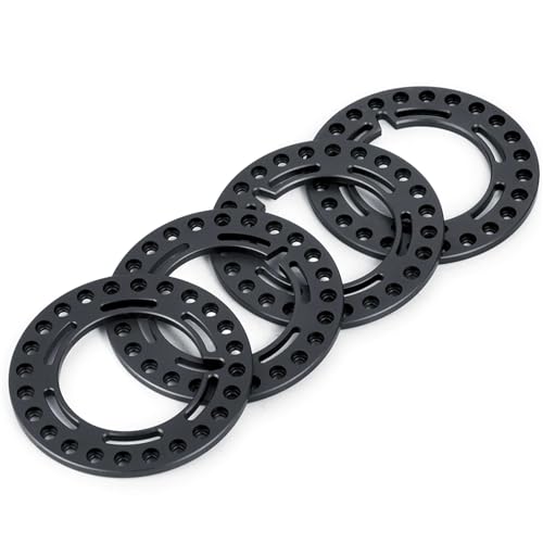 PEGGYLIN 4 STÜCKE RC Auto Rad Äußere Beadlock Ring Fit for 1,9 "und 2,2" Felgen 1/10 RC Crawler Axial SCX10 90046 Wraith TRX4 TRX6(2.2inch Black) von PEGGYLIN