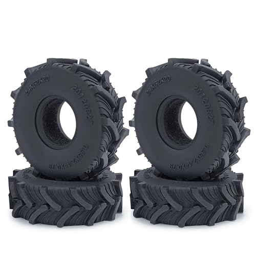 PEGGYLIN 4 Stück 1,0 Zoll 54/62 mm All Terrain Schlammgummireifen passend for Axial SCX24 Bronco Gladiator Deadbolt Wrangler 1/24 RC Crawler Car(4Pcs 62mm) von PEGGYLIN