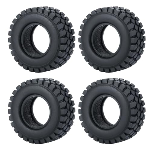 PEGGYLIN 4 Stück 1,0 Zoll Metall-Beadlock-Felgen + Weichgummireifen 50/54 mm passend for Axial SCX24 90081 1/24 RC Auto-LKW-Zubehörteil(50mm Tires-B) von PEGGYLIN