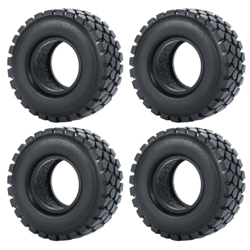 PEGGYLIN 4 Stück 1,0 Zoll Metall-Beadlock-Felgen + Weichgummireifen 50/54 mm passend for Axial SCX24 90081 1/24 RC Auto-LKW-Zubehörteil(54mm Tires-B) von PEGGYLIN