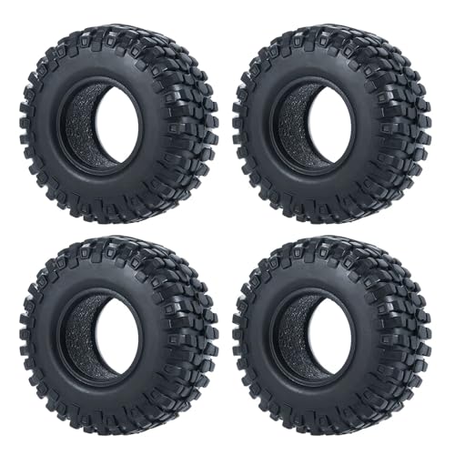 PEGGYLIN 4 Stück 1,0 Zoll Metall-Beadlock-Felgen + Weichgummireifen 50/54 mm passend for Axial SCX24 90081 1/24 RC Auto-LKW-Zubehörteil(54mm Tires-C) von PEGGYLIN