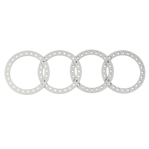 PEGGYLIN 4 Stück Aluminiumlegierung 1,9/2,2 Zoll Ersatz Beadlock Felgenringe Passend for Axial SCX10 Wraith TRX-4 1/10 RC Crawler Auto(1.9inch Matt Silver) von PEGGYLIN