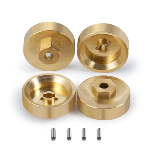 PEGGYLIN 4 Stücke 5mm Messing Rad Sechskant Achse Adapter Ausgleichsgewicht Passend for Axial SCX24 1/24 RC Crawler Auto LKW Modell Upgrade Teile von PEGGYLIN