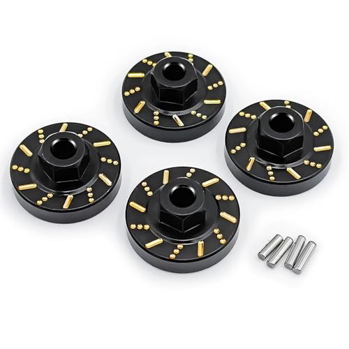 PEGGYLIN 4 Stücke TRX-4M Messing Rad Hex Hub Adapter Gegengewicht Fit for Bronco Defender 1/18 RC Crawler Auto Modell LKW Upgrade Teile(Yellow) von PEGGYLIN