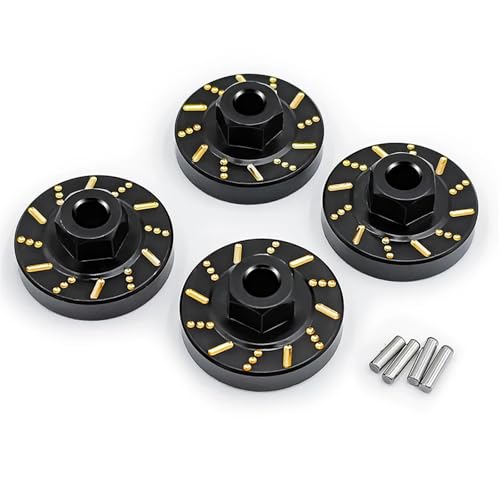 PEGGYLIN 4 Stücke TRX-4M Messing Rad Hex Hub Extender Adapter Gegengewicht Fit for Bronco Defender 1/18 RC Crawler Auto Modell Teile(Black) von PEGGYLIN