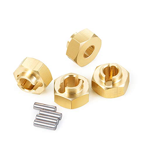 PEGGYLIN 4 mm/4,5 mm Messing-Radsechskant 7 mm Adapterkupplung passend for Axial SCX24 passend for Deadbolt C10 Wrangler Gladiator Bronco 1/24 RC-Automodell(4.0mm) von PEGGYLIN