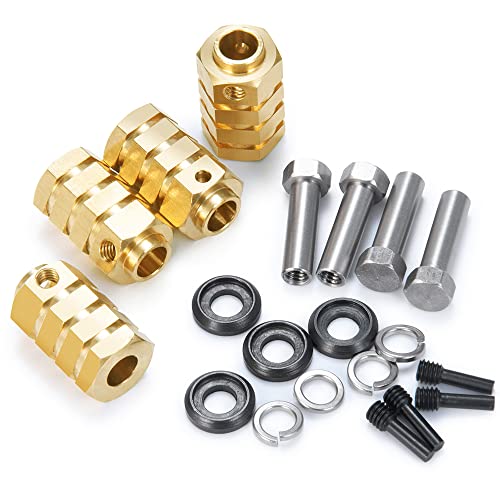 PEGGYLIN 4 stücke 15/20mm Heavy Duty Messing 12mm Rad Hex Hubs Erweiterte Adapter Fit for TRX-4 TRX4 1/10 RC Crawler Auto Modell Teile(20mm) von PEGGYLIN