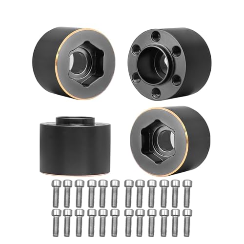 PEGGYLIN 4 stücke Messing Rad Hex Hub Verbreitern Adapter Fit for 1/10 RC Crawler Auto 1,9 2,2 Zoll 12MM Räder Felge axial SCX10 TRX4 TRX6 Gegengewicht(4pcs 15MM) von PEGGYLIN