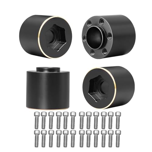 PEGGYLIN 4 stücke Messing Rad Hex Hub Verbreitern Adapter Fit for 1/10 RC Crawler Auto 1,9 2,2 Zoll 12MM Räder Felge axial SCX10 TRX4 TRX6 Gegengewicht(4pcs 18.5MM) von PEGGYLIN