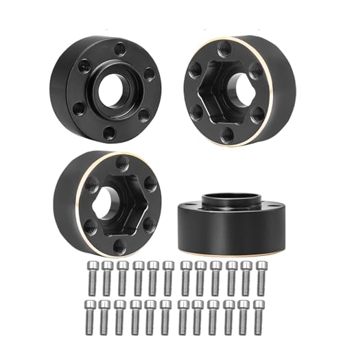 PEGGYLIN 4 stücke Messing Rad Hex Hub Verbreitern Adapter Fit for 1/10 RC Crawler Auto 1,9 2,2 Zoll 12MM Räder Felge axial SCX10 TRX4 TRX6 Gegengewicht(4pcs 9MM) von PEGGYLIN