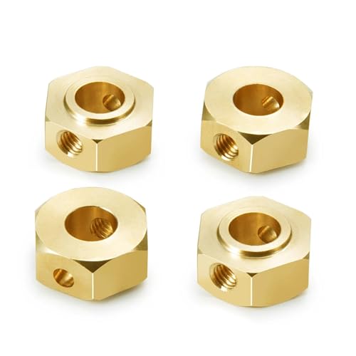 PEGGYLIN 4Pcs Messing Hex Adapter Gegengewicht Fit for Axial SCX6 AXI05000 Wrangler AXI05001 Trail Honcho 1/6 RC Auto Upgrade Teile(8.5mm) von PEGGYLIN