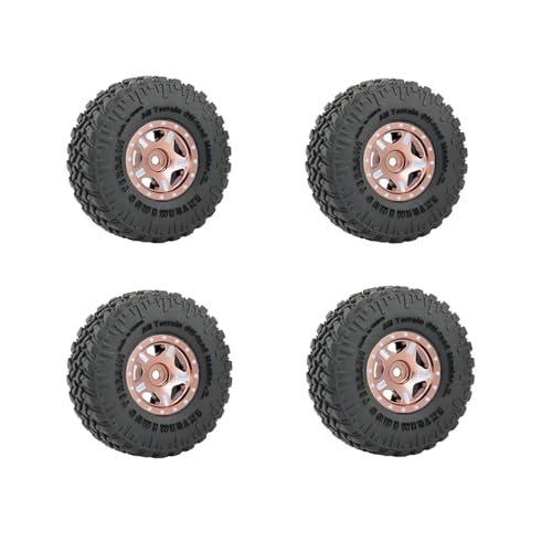 PEGGYLIN 52 * 18mm 1,0 "Beadlock Felgen Reifen Set Fit for 1/24 RC Crawler Axial SCX24 Fit for Deadbolt Fit for Gladiator Fit for Xiaomi Fit for JIMNY(4PCS 1.0 Wheels-03) von PEGGYLIN