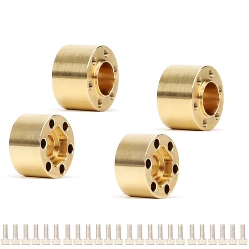 PEGGYLIN Messing 1.9 "2.2" Felge Hex 12MM Erweiterte Adapter 6/9/12/15/18/22mm Dicke Fit for RC Auto Teile 1/10 Crawler TRAXXAS TRX4 AXIAL(12mm 4Pc) von PEGGYLIN