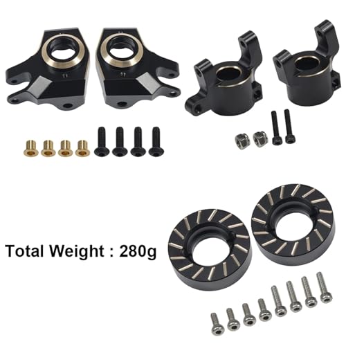 PEGGYLIN Messing-Achsschenkelgewicht passend for 1/10 SCX10 II AR44 Axial C-Hubs Diff-Abdeckung Klemmverriegelungen Servohalterungen passend for 90046 90047 Achse(97387) von PEGGYLIN