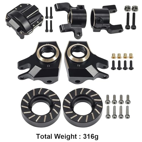 PEGGYLIN Messing-Achsschenkelgewicht passend for 1/10 SCX10 II AR44 Axial C-Hubs Diff-Abdeckung Klemmverriegelungen Servohalterungen passend for 90046 90047 Achse(97388) von PEGGYLIN