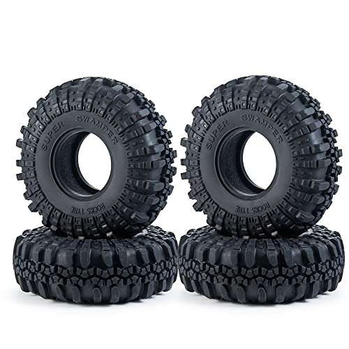 PEGGYLIN Metall 2,2 Zoll Beadlock Felgen Naben mit 137mm Außendurchmesser Gummireifen passend for Axial Wraith TRX-4 1/10 RC Crawler Modell Autoteil(4Pcs Tires) von PEGGYLIN