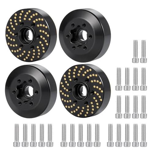 PEGGYLIN Schwerer, schwarz beschichteter Messing-Gegengewichtsradadapter passend for Axial Wraith 90053 90048 RBX10 AXI03005 1/10 RC-Automodell von PEGGYLIN