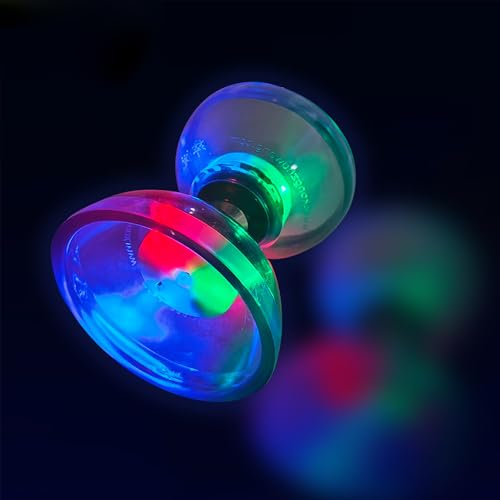 LED-Diabolo chinesisches Yojo-Set, dreilagiges Diabolo, chinesisches Jonglierspielzeug, buntes beleuchtetes Diabolo mit Diablo-Sticks von PEHHAH