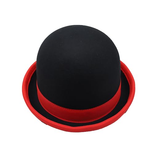 PEHHAH Manipulation Juggling Hat Two Tone Color Symmetrically Round 100% Wolle DREI Lagen Größe 59cm Rot/Schwarz/Blau (schwarz rot) von PEHHAH