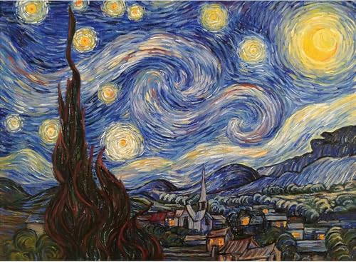 1000 Stück Das Sternennacht-Puzzle Berühmte Gemälde Von Van Gogh Puzzleteile Passen Perfekt Zusammen von PEKNUX