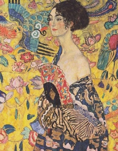 1000 Stück Farbenfrohe Dame Mit Fächer Von Gustav Klimt Berühmtes Gemälde DIY-Unterhaltung Lernspielzeug Schwierige Puzzles Fordern Sie Sich Selbst Mit Kunstpuzzles Heraus von PEKNUX