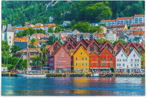 1000 Stück Norwegen Haus See Berg Puzzle Für Erwachsene DIY Geschenke von PEKNUX