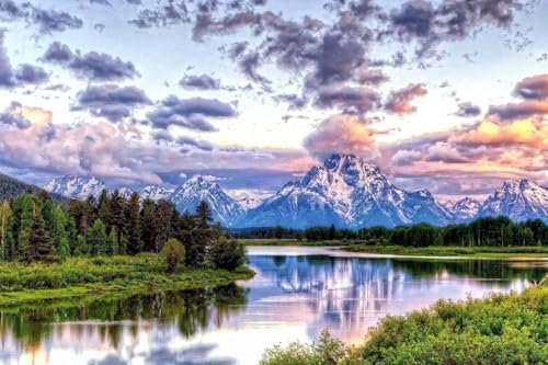 1000 Stück Puzzle Aus Lindenholz DIY Geschenk In Geschenkverpackung Wandbild: Oxbow Bend Grand Teton von PEKNUX