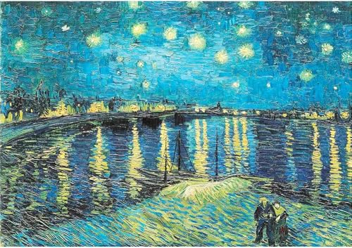 1000 Stück Puzzle Für Erwachsene „Sternennacht Über Der Rhone“ Von Vincent Willem Van Gogh. Anspruchsvolle Schwierige Puzzles Geschenk Spielspielzeug von PEKNUX